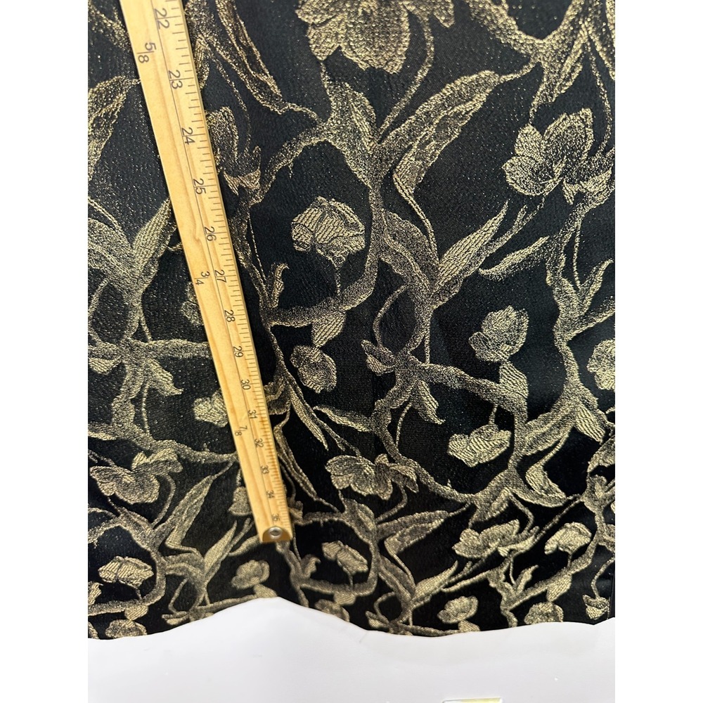 Talbots Gold Brocade Sheath Dress Size 12 Black Floral Metallic Quiet Luxury - Picture 5 of 8